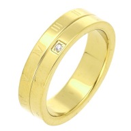 54739 Pierścionek stal chirurgiczna średnica 16 mm obrączka z cyrkonią