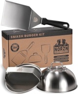 SMASH BURGER PRASA DO MIĘSA SZPATUŁKA KOPUŁA STAL 304 BBQ SKROBAK ZESTAW