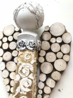 Anioł z drewna - plastry z drewna