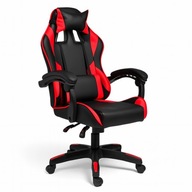 FOTEL GAMINGOWY OBROTOWY Z PODNÓŻKIEM STRIKER ONE CZERWONY