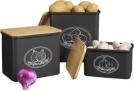 Pojemnik na ziemniaki cebulę czosnek zestaw 3szt owoce warzywa kwadratowe