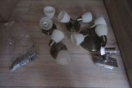 BRIGNT ZESTAW PLAFON I KINKIETY SREBRNE