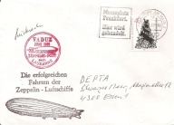 ZEPPELIN -VADUZ STEROWCE -koperta ozdobna stempel 1982 rok obieg
