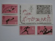 Polska - 60 lecie Komitetu Olimpijskiego - Fi. 2465-69 + bl.105 **