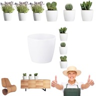 DONICZKA OSŁONKA PLASTIKOWA OKRĄGŁA MAGNOLIA GŁADKA ŚR.15,5CM BIAŁA LAMELA