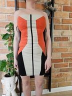 Bershka sukienka ołówkowa bodycon dress odkryte ramiona zamek r. S