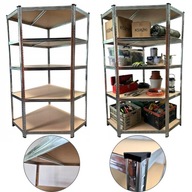 REGAŁ MAGAZYNOWY NAROŻNY 180X90X40 875KG OCYNK MOCNY GARAŻ PIWNICA 5 PÓŁEK