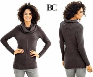 Sweter Bluzka Golf B.C. 34 XS Szary Bawełna Bluza grey antracyt