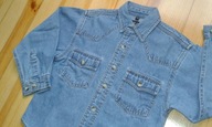 Jeansowa koszula chłopięca bawełna dł. rękaw r.128