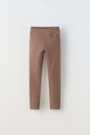 LEGGINSY Z PRĄŻKOWANEJ DZIANINY RIB Z NASZYWKĄ DLA DZIEWCZYNKI 164