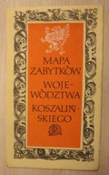 MAPA ZABYTKÓW WOJEWÓDZTWA KOSZALIŃSKIEGO - SKALA 1 : 400 000, 1979 rok