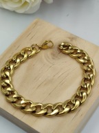 Męska złota bransoletka stal 316L splot Pancerka - KLASA