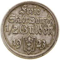 Likwidacja kolekcji 1/2 GULDENA 1923 – UTRECHT – WMG– STAN 2 –PIĘKNA PATYNA