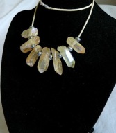 Cytryn - słoneczny kamień, oryginalny naszyjnik, kolia