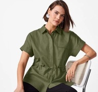 esmara Bluzka damska z lnem i bawełną khaki 38