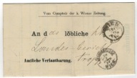 Austria List 1881 Wiedeń Opawa opłata stemplowa