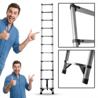 DRABINA TELESKOPOWA 11 SKŁADANA WIELOFUNKCYJNA STAL WYS.ROB. 4.3M 10.2KG