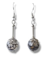 AW42 Kolczyki kamienie AGAT WĘŻOWY