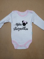 Body dziecięce niemowlęce długi rękaw z nadrukiem rozmiar 74