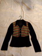 Czarna-Kolorowa Bluzka Damska