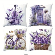 Poszewki na poduszki 4 sztuki 45x45cm lawenda 45178