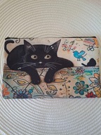 KOSMETYCZKA SASZETKA SZMINKI DROBNE KOSMETYKI ALA PIÓRNIK uroczy kot anime