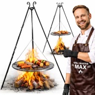GRILL TRÓJNÓG OGRODOWY RUSZT 80CM NAD OGNISKO WISZĄCY