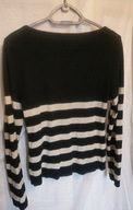 Sweterek w czarno białe paski MerA M L