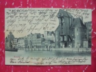 GDAŃSK DANZIG KRAHNTHOR PORT MOŁTAWA KRAN SPUSTOWY ZAŁADUNEK ZBOŻA 1904 RRR
