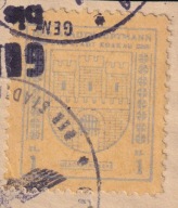 Kraków, okupacja, opłata administracyjna, wycinek, rzadki nominał /AD/