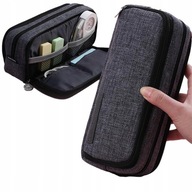 PIÓRNIK SZKOLNY CZARNY SASZETKA POJEMNY NA KREDKI I MAZAKI