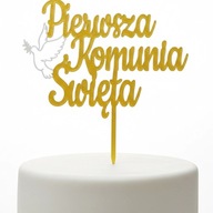 topper na tort dekoracja personalizacja WYBÓR KOLORÓW KOMUNIA ŚWIĘTA!!!