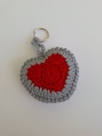 Brelok do kluczy serce zawieszka rękodzieło Dzień Babci