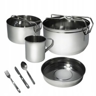 MENAŻKA HARCERSKA TURYSTYCZNA OBIADOWA STALOWA 7 CZĘŚCI