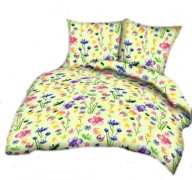 pościel z flaneli 140x200 + 1x70x80 +2 x40x40 zamek F 82-2 Kwiaty na mięcie