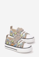 Szare Trampki na Płaskiej Podeszwie z Rzepem R 21