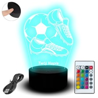 Nocna Lampka Led Usb Statuetka Biurkowa Piłka Nożna Dla Piłkarza Korki Imię