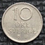 *SZWECJA [0072]*10 ore 1962 (SVERIGE) Król Gustaw VI Adolf Korona, Monogram