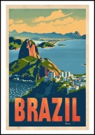 A2 KOLOROWY PLAKAT OBRAZ BRAZYLIA BRAZIL ATLANTYK VINTAGE RETRO NR 2