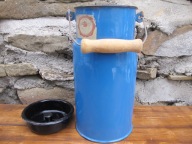 Stara NOWA Emaliowana Kanka z Pokrywką na mleko_3 L_OLKUSZ_PRL