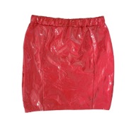 MISSGUIDED MINI SPÓDNICZKA CZERWONA LATEKSOWA DOPASOWANA 34 XS