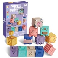 MIĘKKIE KLOCKI SENSORYCZNE DO KĄPIELI 12 SZT ZWIERZĄTKA I LICZBY PREMIUM