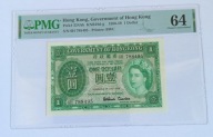 Hong Kong, Government of Hong Kong 1956-59 1 Dollar P324AB PMG 64