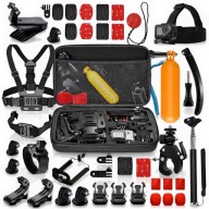 Duży zestaw akcesoriów do kamer sportowych uniwersalny + walizka uchwyty