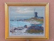 STARY OBRAZ OLEJNY PŁÓTNO, sygnowany , Erik Ytting