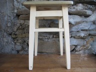 Solidny Drewniany Taboret z czasów PRL