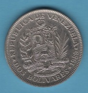 (1WE16) Wenezuela 2 boliwary, 1989