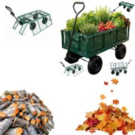 WÓZEK TRANSPORTOWY NC001 OGRODOWY TACZKA ROZKŁADANY Z PLANDEKĄ XXL 250KG