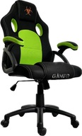 FOTEL GAMINGOWY LUGANO GAMER |Czarno - Zielony| do Biurka Regulowany