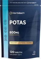 Potas 800 mg Cytrynian Potasu Horbaach–120 Tabletek Wegańskich Wysoka Dawka